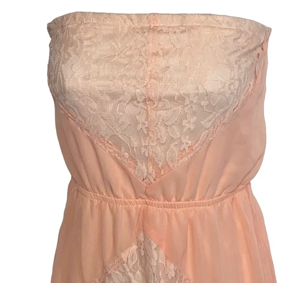 L8ter BOHO Lace Peach Maxi Dress - Women’s 4 - Picture 2 of 13